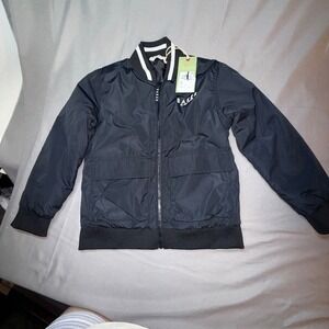 Ted Baker London Kids Black Bomber Jacket Baseball Collar Zip Front Size 7